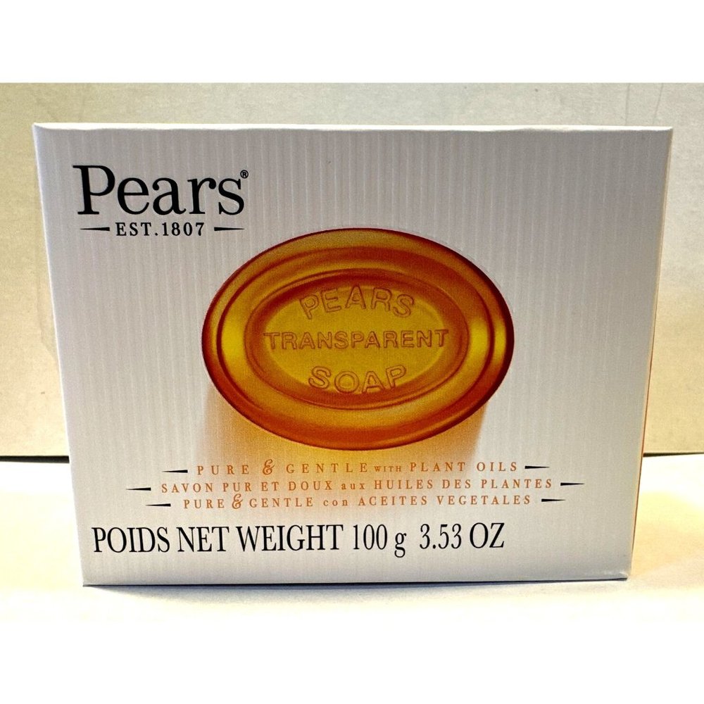 Pears Transparent Glycerin Bar Soap Pure & Gentle Original Amber 3.53 oz Natural